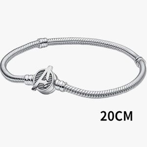 Marvel inspired Silver Bracelet with Avengers Logo 7.9 inches